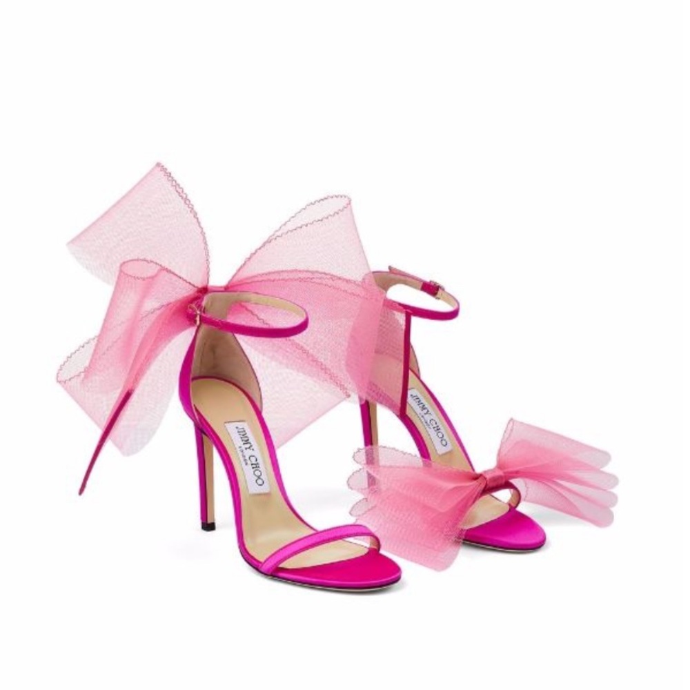 Jimmy Choo Women Pre loved Pink Bow Heels